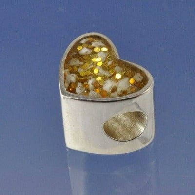 Cremation Ashes Charm Bead - Personalised Heart