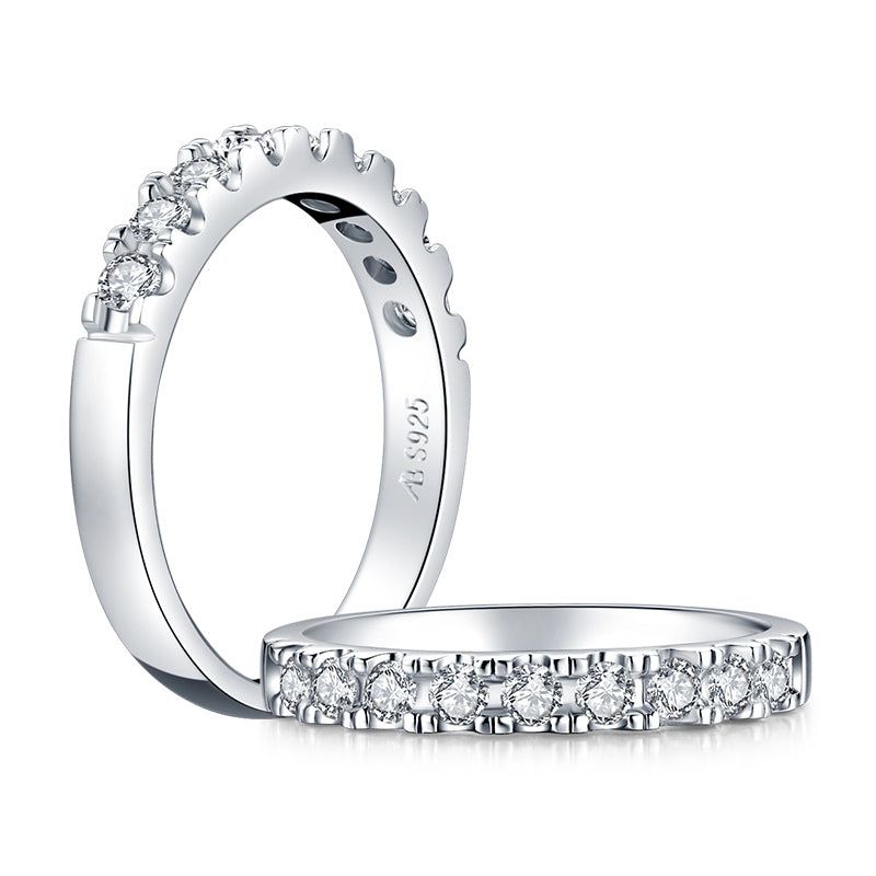 Silicone Wedding Rings Australia  0.50ct Diamond Wedding Band, Half Eternity Ring, 925 Sterling Silver