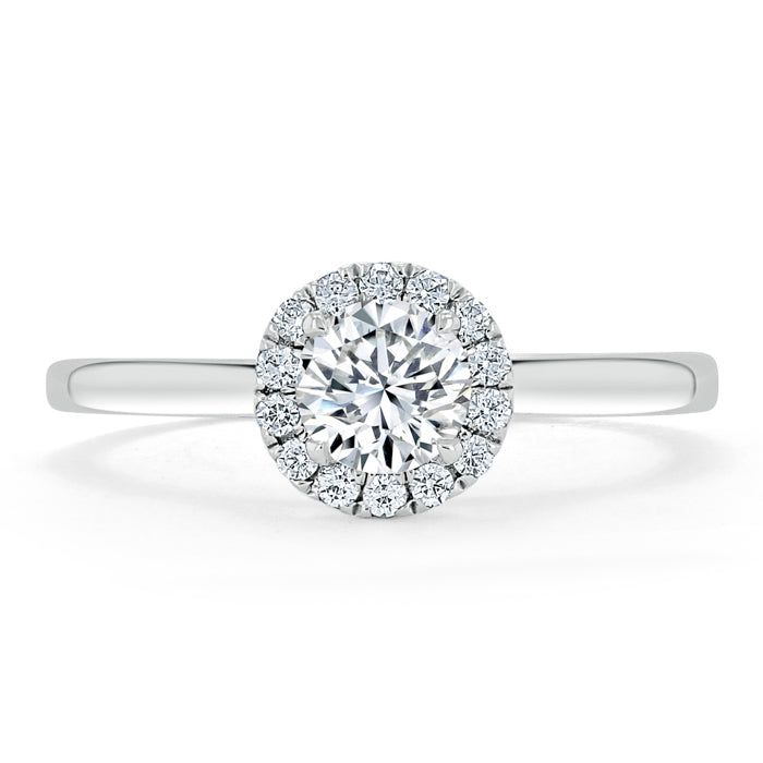 Wedding Bands Queenstown  Lab-Diamond, Round Cut Halo Engagement Ring