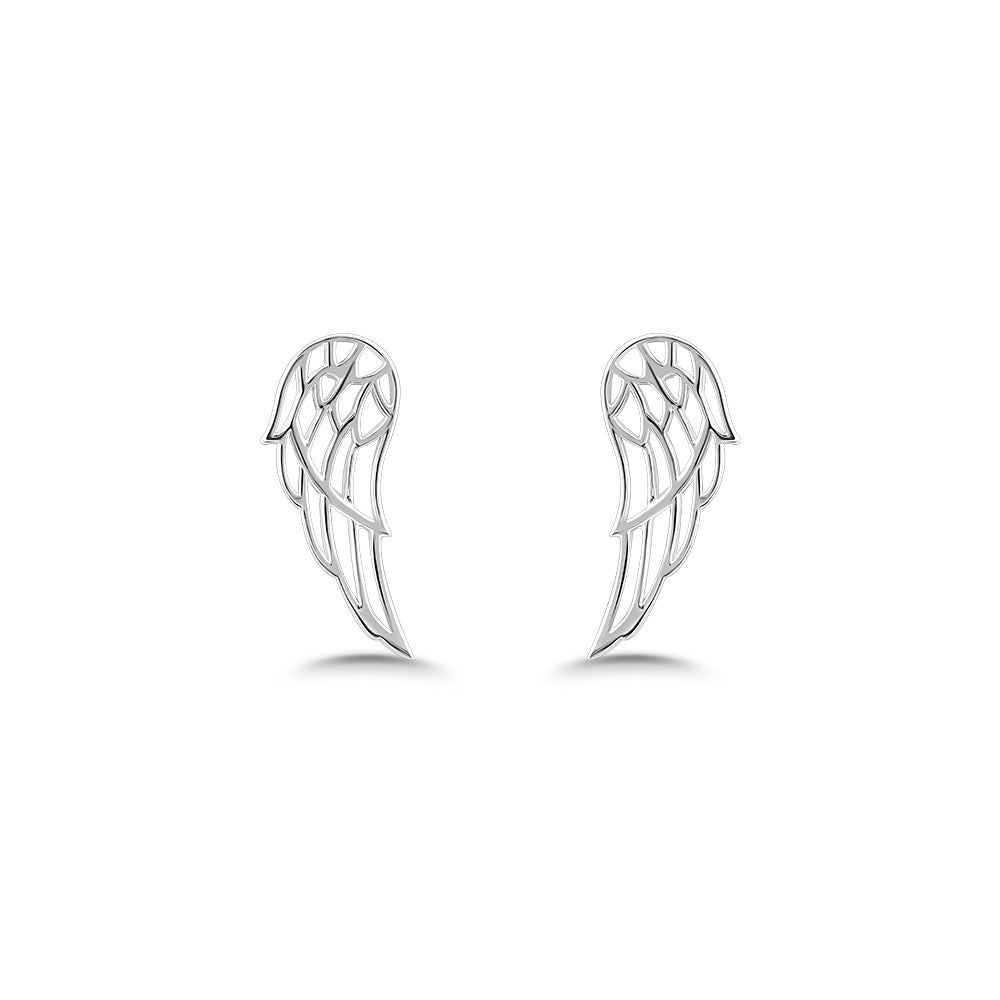 Women's Wedding Bands Australia  Angel Wing Stud Earrings, 925 Sterling Silver