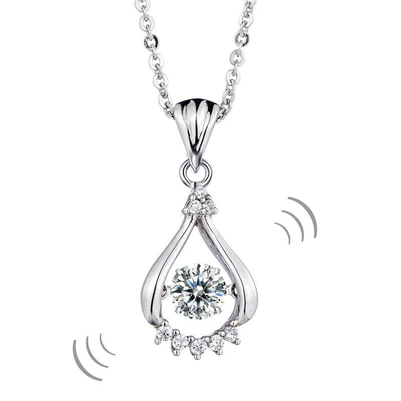 Wedding Rings Brisbane  0.50ct Moissanite Dancing Necklace, 925 Sterling Silver