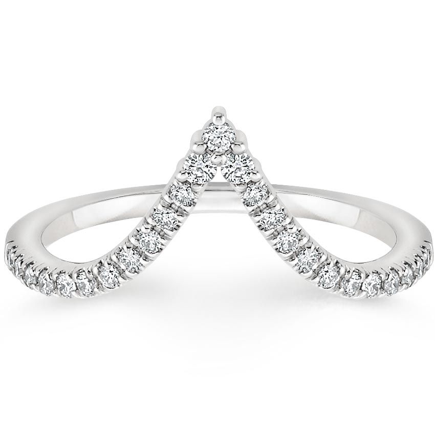 Average Engagement Ring Price Australia  0.25ct Wedding Band, Delicate Half Eternity Ring, Chevron Shaped