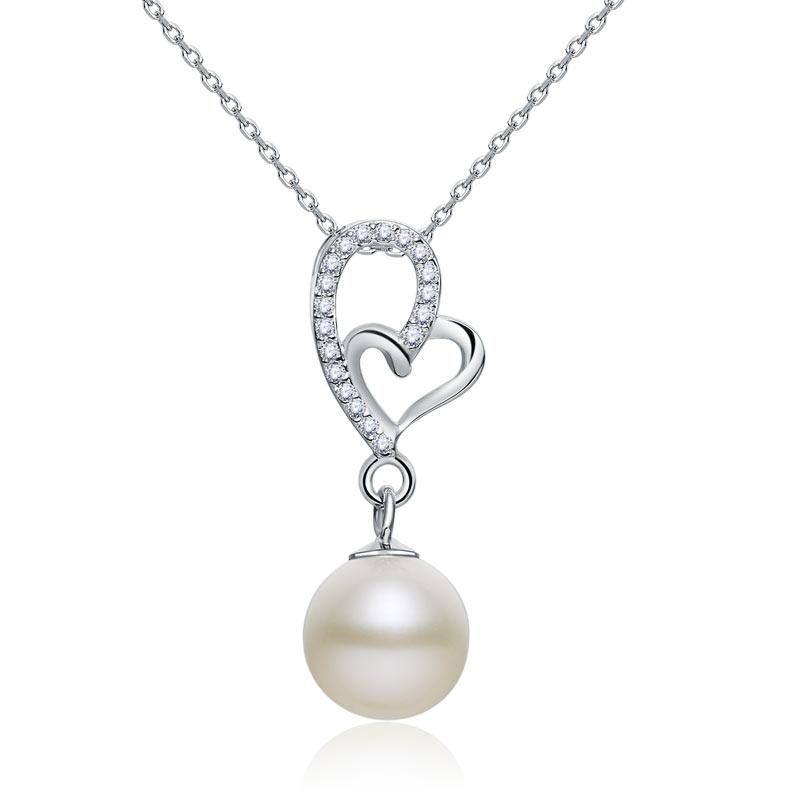 Men Wedding Band Singapore  Pearl &amp; Diamond Pendant, Simulated Diamond Heart Necklace, 925 Sterling Silver