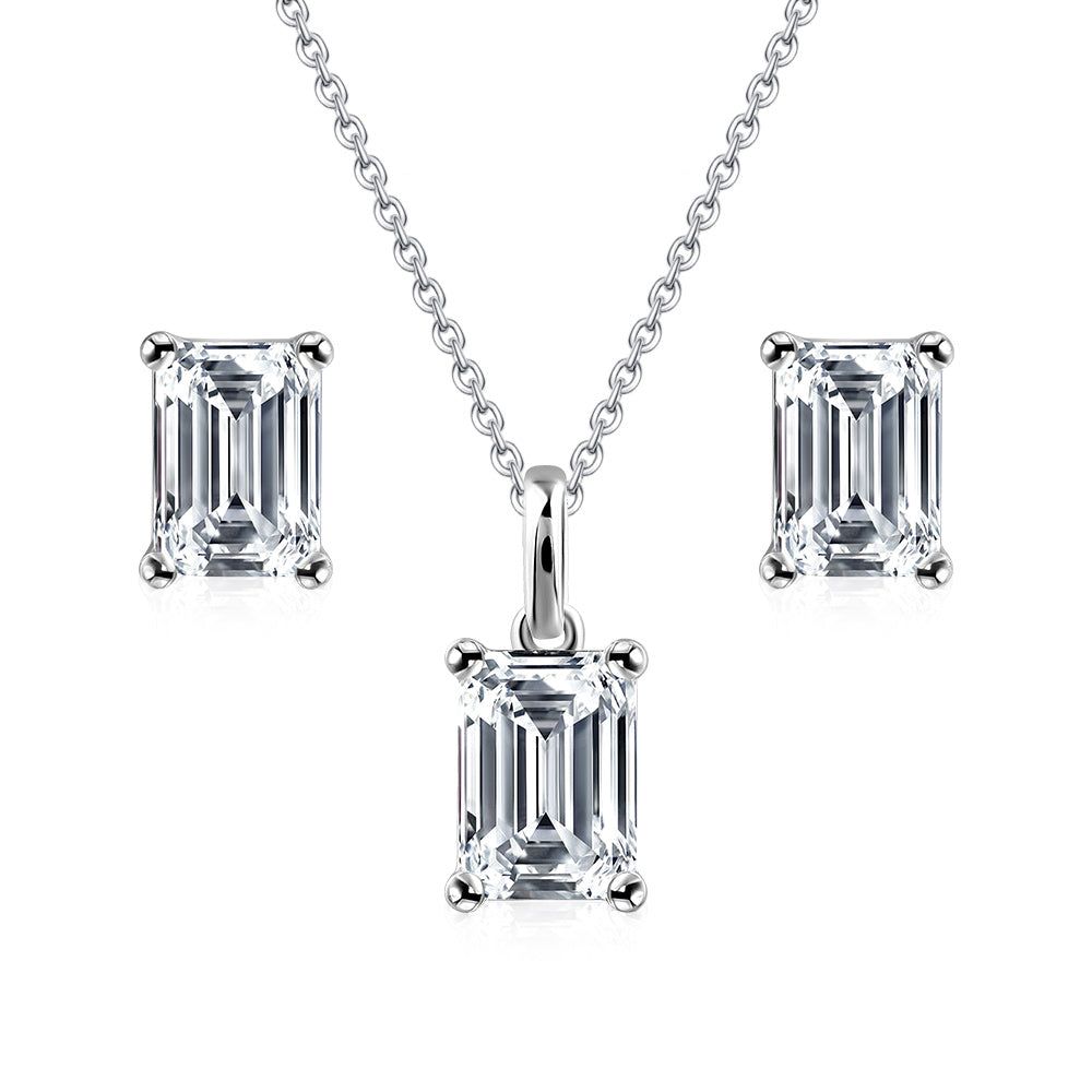 Mens Diamond Rings Australia  3.00ct Total, Moissanite Pendant &amp; Earring Set, 925 Sterling Silver