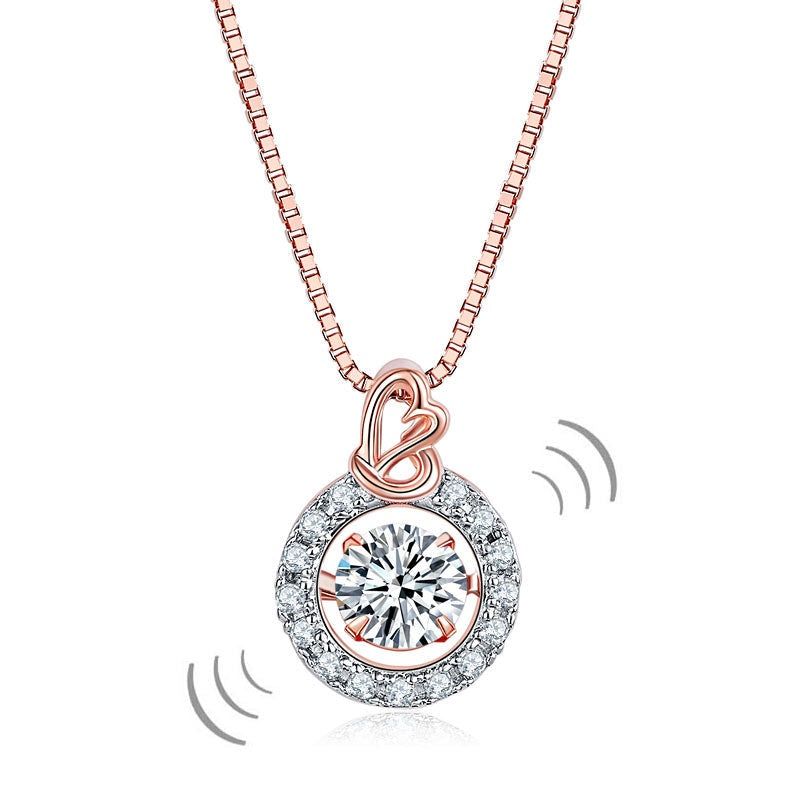 Men's Wedding Rings Sydney  Dancing Stone Pendant, Rose Gold, Diamond Simulant