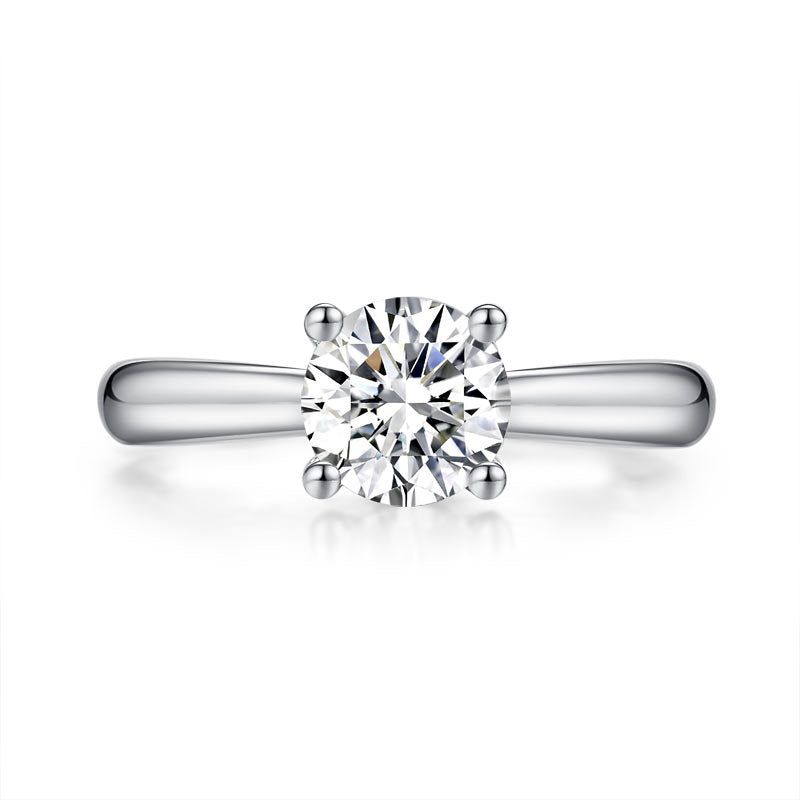 Wedding ring South Korea  1.00ct Moissanite Diamond Engagement Ring, 925 Sterling Silver Ring