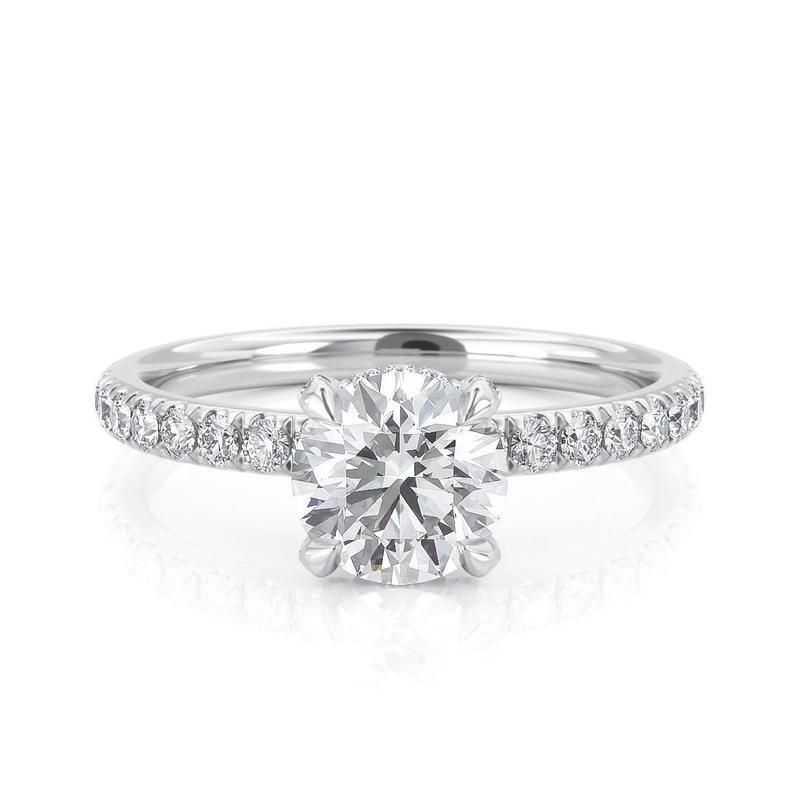 Best Wedding Bands Singapore  Round Cut Moissanite Engagement Ring, Classic Style