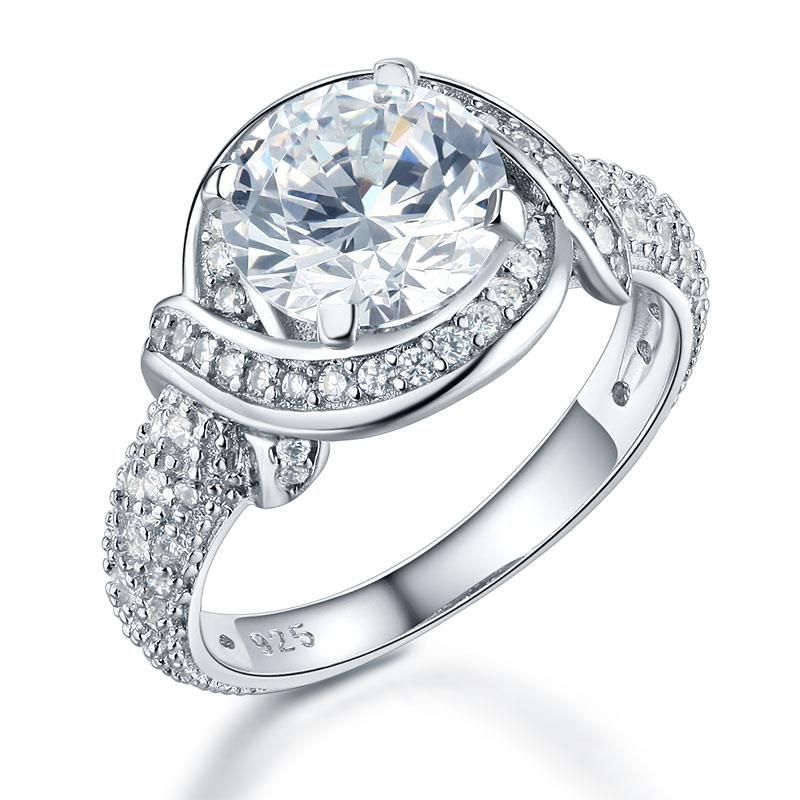 Saudi Arabia Engagement Rings  2.00ct Vintage Brilliant Cut Diamond Engagement Ring, 925 Silver