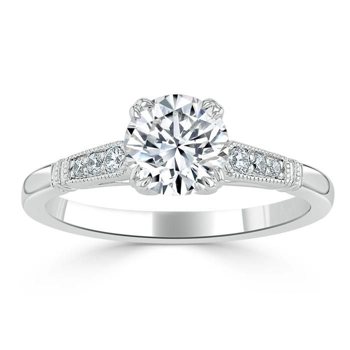 Custom Wedding Rings Adelaide  Lab-Diamond, Vintage Round Cut Engagement Ring