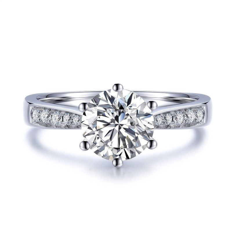 Women's Wedding Rings Australia  Classic Round Cut Moissanite Engagement Ring