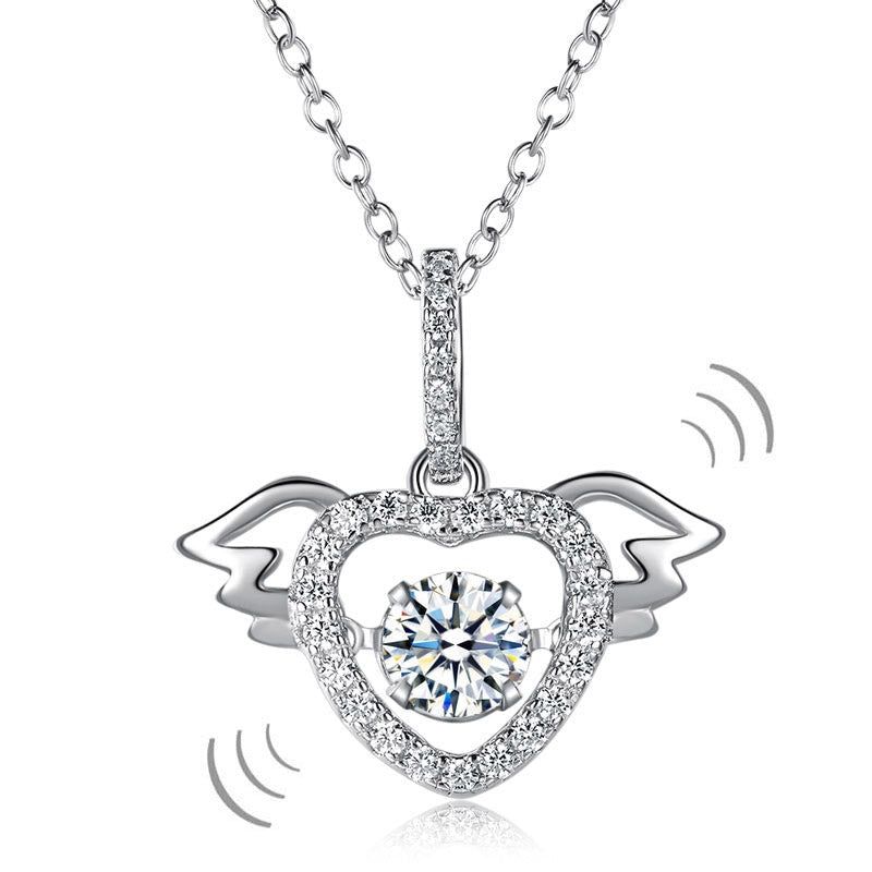 Average Cost Of Wedding In Singapore  Dancing Stone Heart Angel Wing Pendant, Sterling Silver