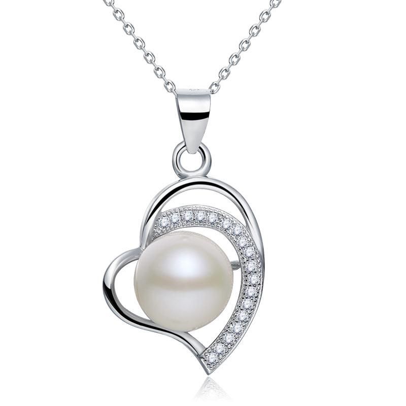 Men Wedding Band Singapore  Pearl &amp; Diamond Pendant, Simulated Diamond Heart Necklace, 925 Sterling Silver