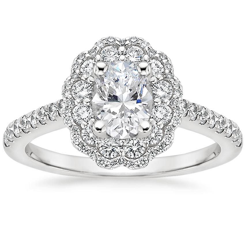 Wedding Ring Price In Qatar  Lab-Diamond Vintage Oval Cut Halo Engagement Ring