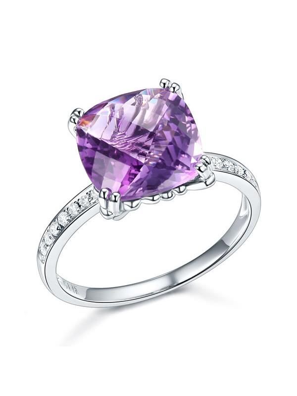 Mens Engagement Rings Nz  3.50ct Cushion Cut Amethyst Engagement Ring, Available in All Metals