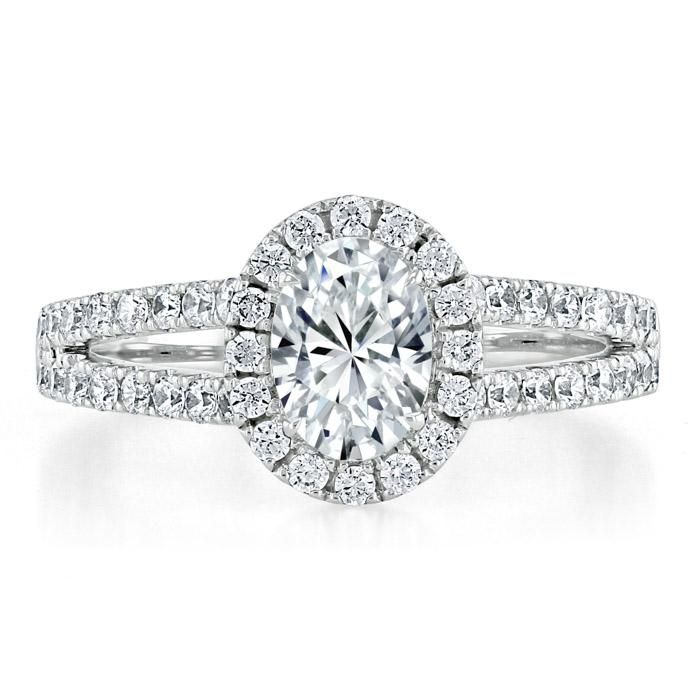 Cheap Proposal Ring Singapore  Oval Cut Moissanite Halo Engagement Ring, Tiffany Style