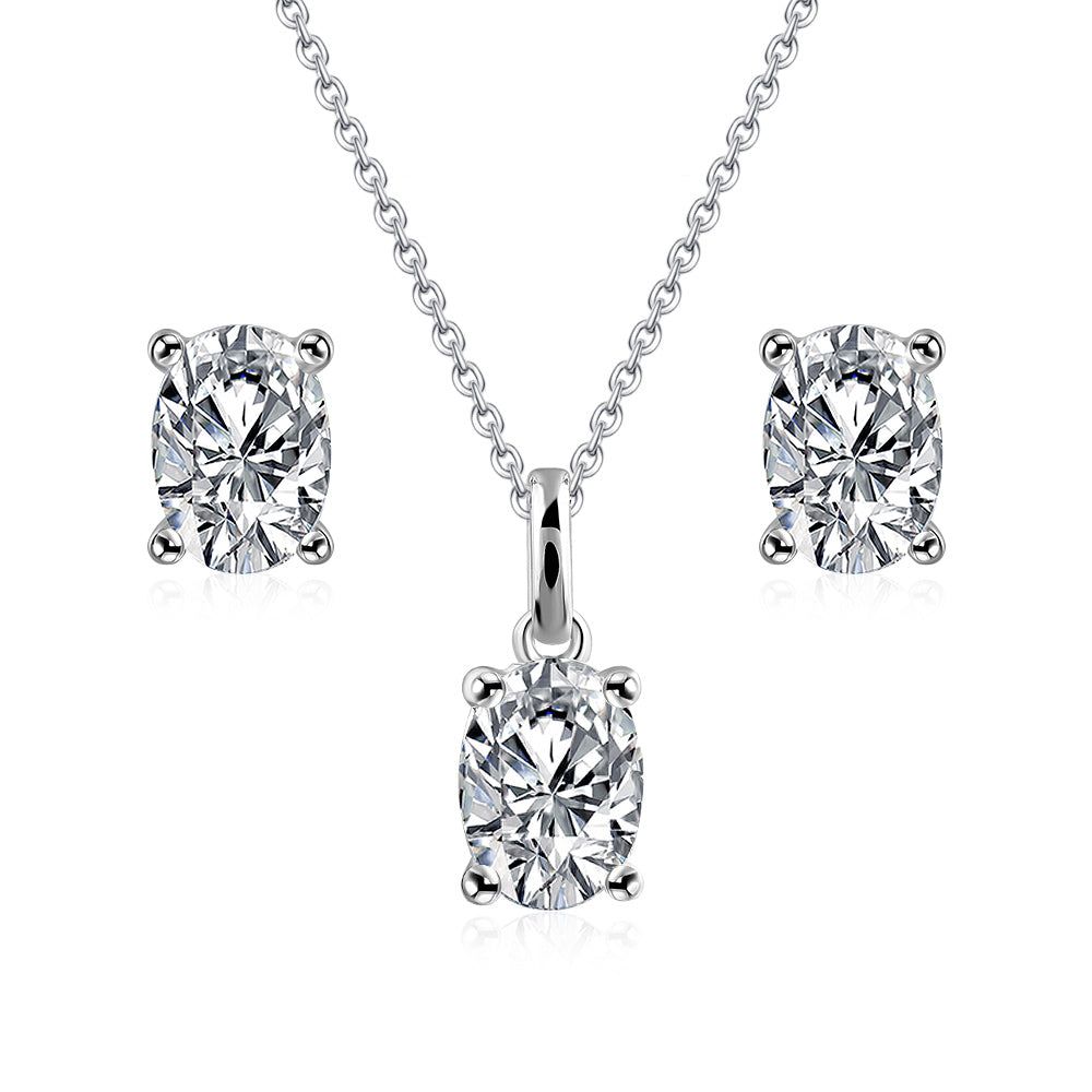 Mens Diamond Rings Australia  3.00ct Total, Moissanite Pendant &amp; Earring Set, 925 Sterling Silver