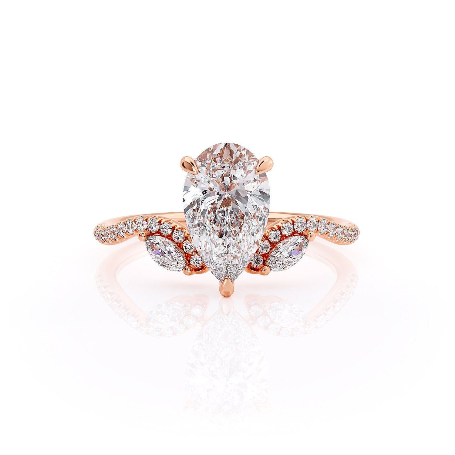 Non Traditional Engagement Rings Australia  1.50ct Pear Cut Moissanite Engagement Ring, Vintage Boho Design