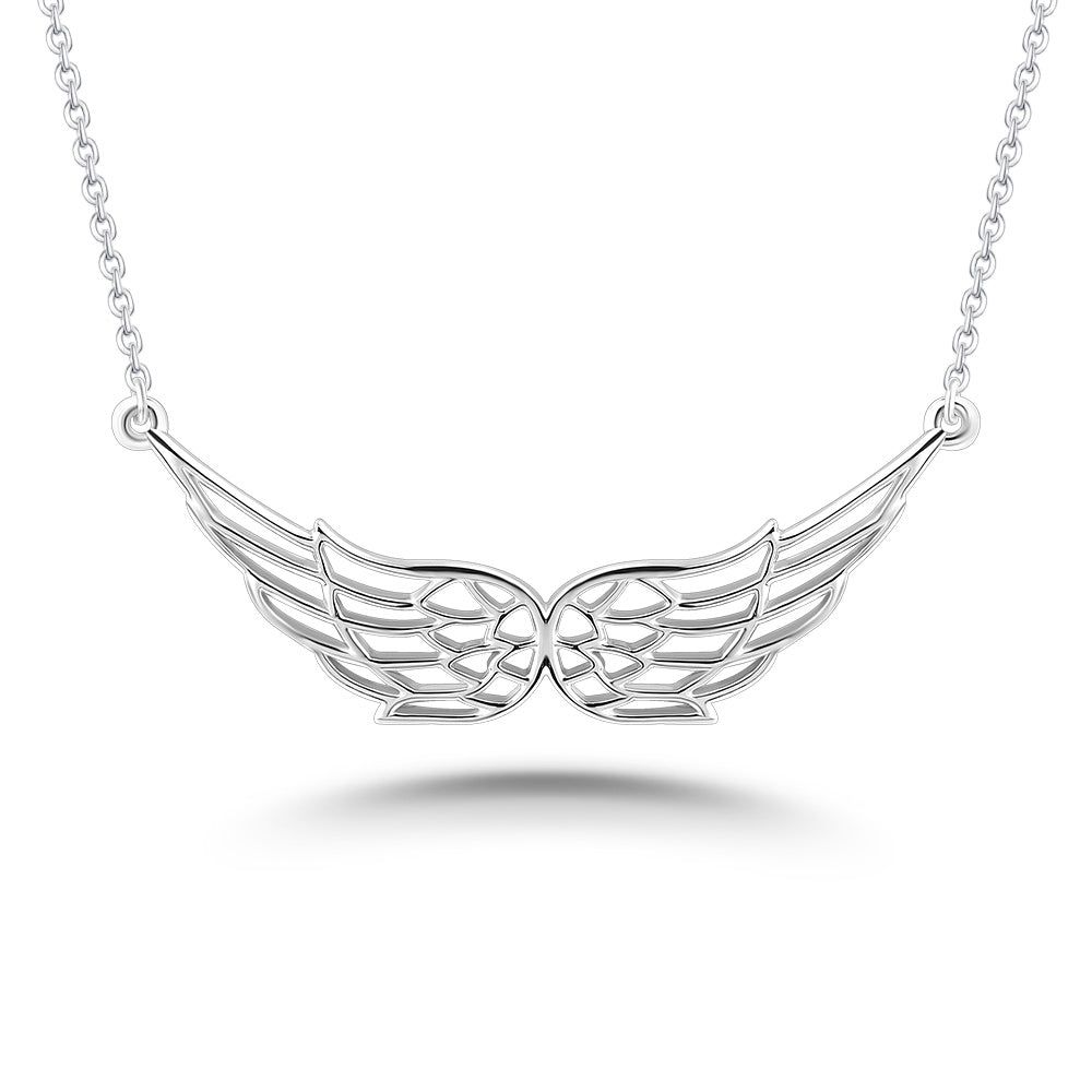 Tokyo Engagement Ring  Angel Wing Pendant, Solid Silver 925