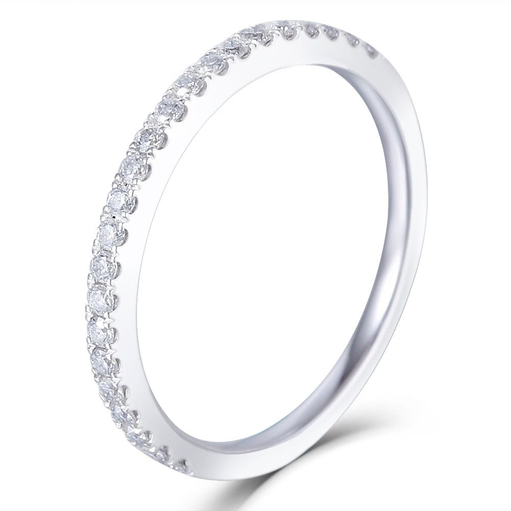 Average Cost Engagement Ring Australia  0.20ct Wedding Band, Delicate Half Eternity Ring