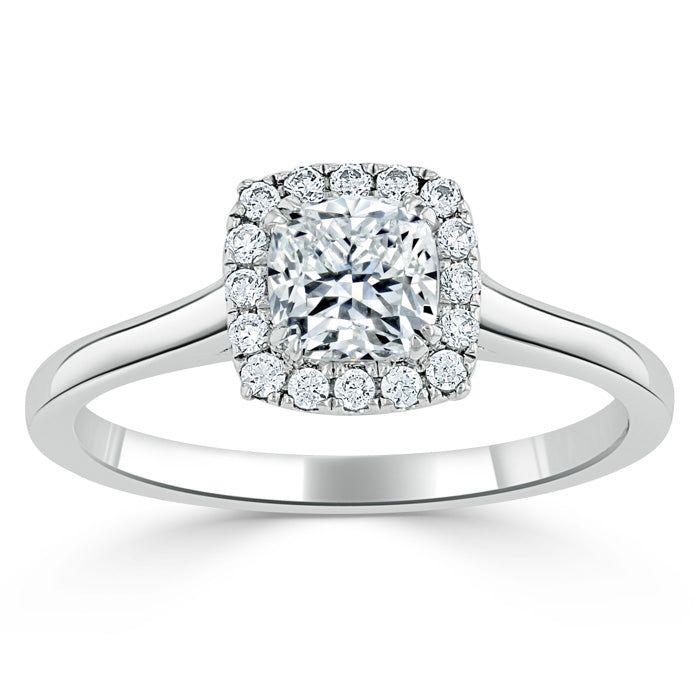 Wedding Ring Qatar Cushion Cut Moissanite Halo Engagement Ring