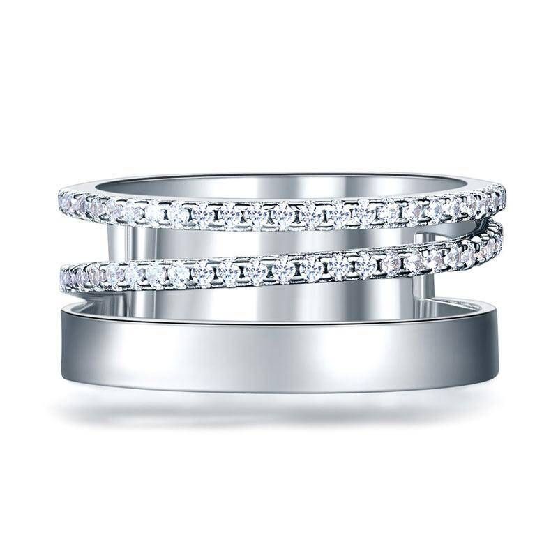 Mens Wedding Ring Melbourne  0.40ct Diamond Set Half Eternity Band, 925 Sterling Silver