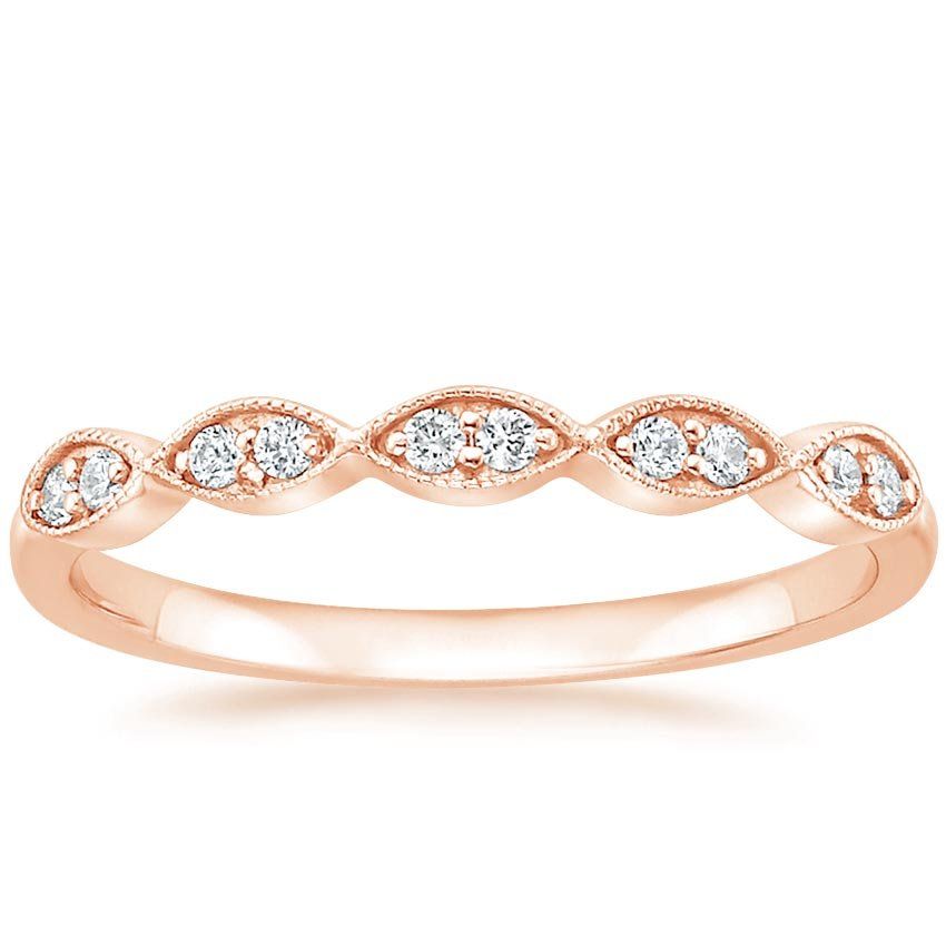 Average Cost Engagement Ring Australia  0.20ct Vintage Style Wedding Band, Delicate Half Eternity Ring