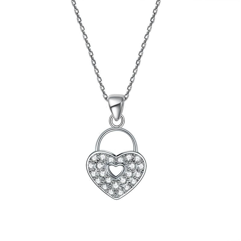 Silicone Wedding Rings Australia  0.50ct Diamond Love Heart Lock Pendant, Love Heart Diamond Necklace, 925 Silver