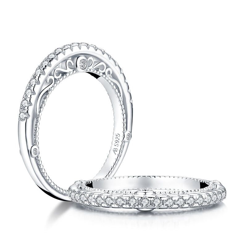 Mens Wedding Ring Melbourne  0.40ct Daimond Eternity Ring, Vintage Design, 925 Sterling Silver