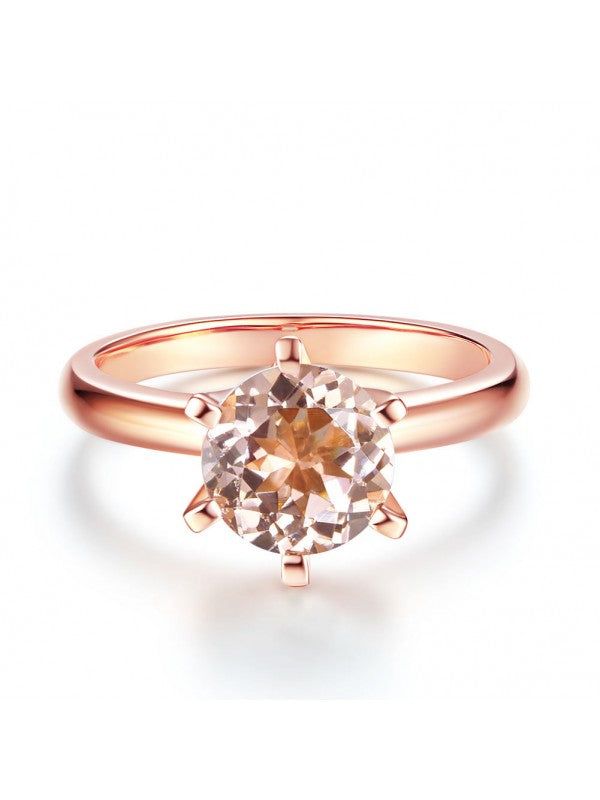 Wedding Ring Australia  1.20ct Rose Gold, Round Cut Morganite Engagement Ring, Available in All Metals