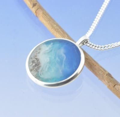 Cremation Ash Necklace -Seashore Idyllic Beach