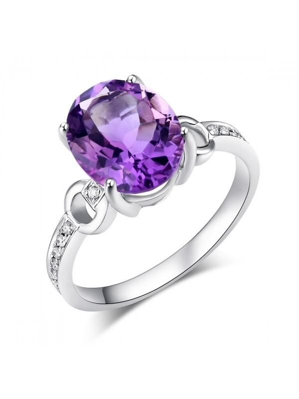 Affordable Engagement Rings Australia  3.50ct Oval Cut Amethyst Engagement Ring, Available in All Metals