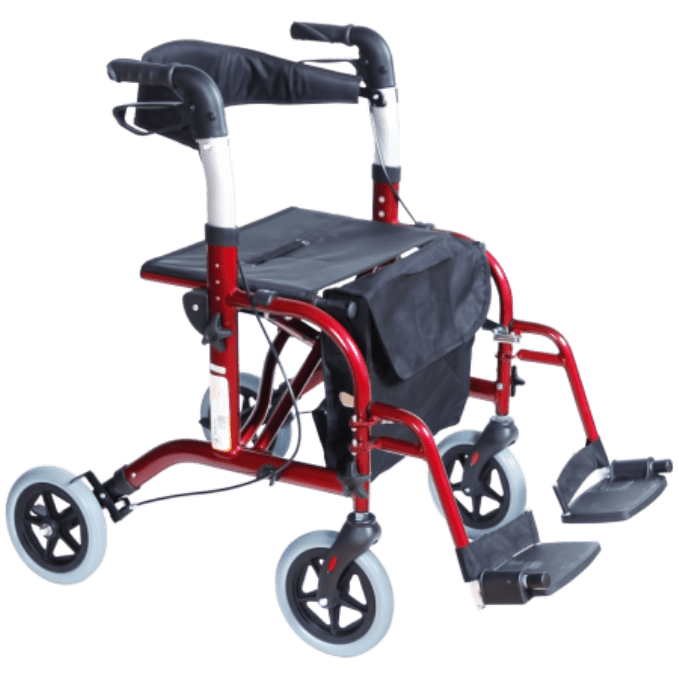 Andadera Rollator Travel de Aluminio con Descansapies, Plegable