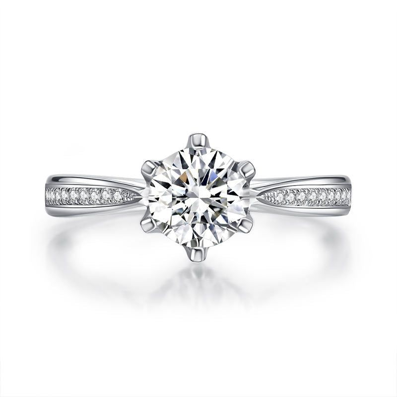 Wedding ring South Korea  1.00ct Moissanite Diamond Engagement Ring, 925 Sterling Silver Ring