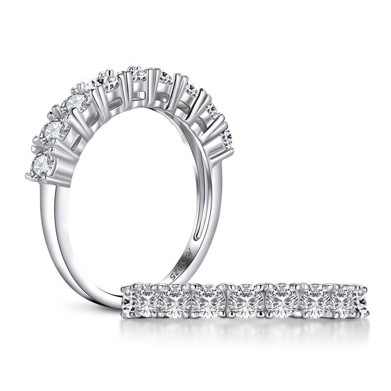 Wedding Band Sets Australia  0.75ct Diamond Wedding Band, Half Eternity Ring, 925 Sterling Silver