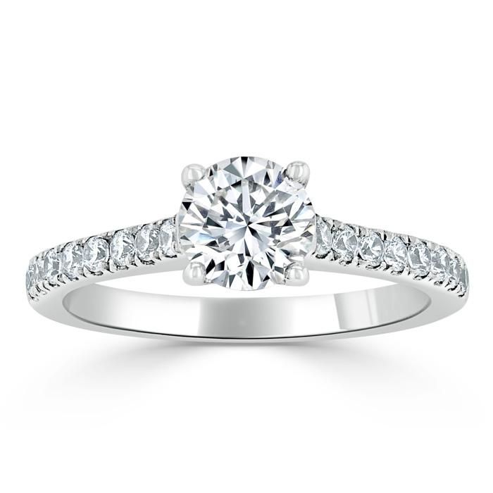 Diamond Band Ring Nz  Round Cut Moissanite Engagement Ring, Classic Style