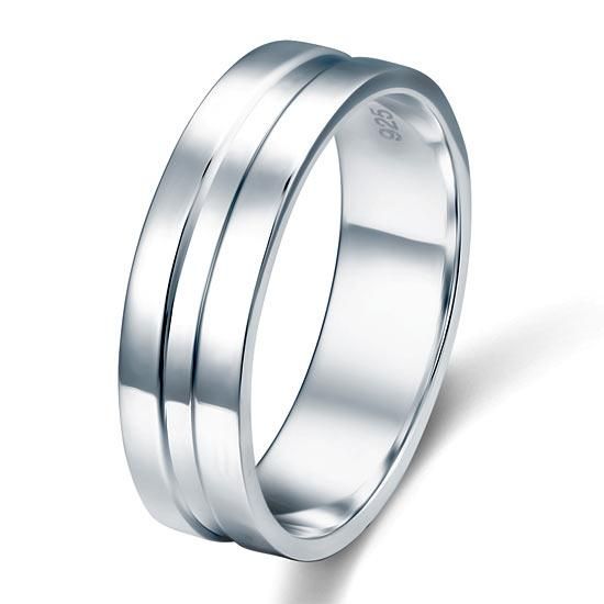 Gold Wedding Ring Price In Kuwait  Men's Contemporary Wedding Band Set In Solid Sterling Silver 925