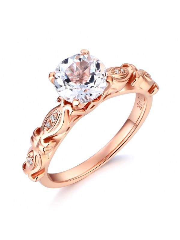 Wedding Ring New Zealand  1.20ct Rose Gold, White Topaz Enagagement Ring, Available in All Metals