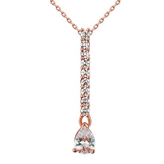 Wedding Ring Kuwait  1.00ct Pear Cut Diamond Bridal Pendant, Pear Cut Rose Gold Diamond Necklace, 925 Silver