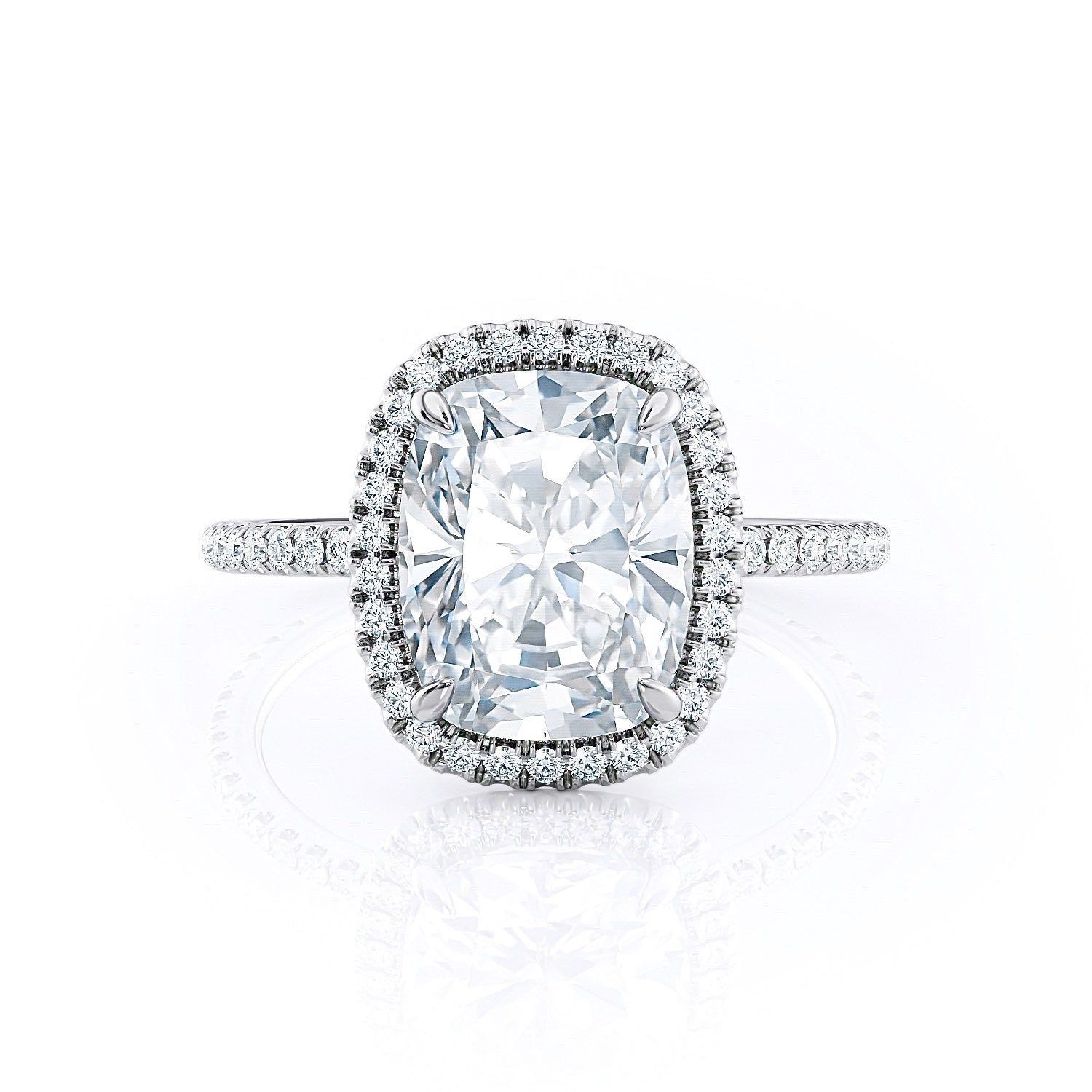 Wedding Ring Qatar Cushion Cut Moissanite Halo Engagement Ring