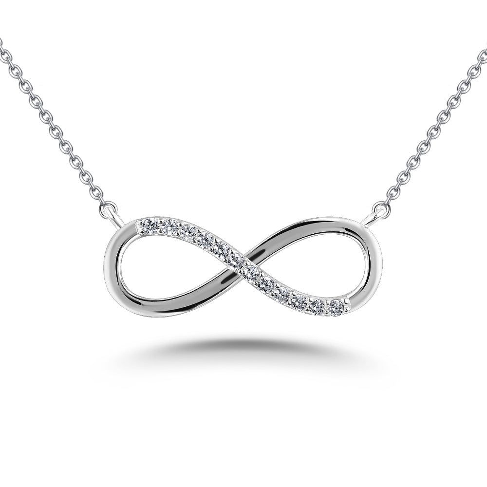 Mens Wedding Bands Sydney Infinity Diamond Necklace, 925 Silver