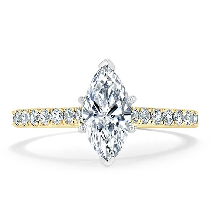 Diamond Wedding Bands Sydney  Marquise Cut Moissanite Engagement Ring, Classic Style