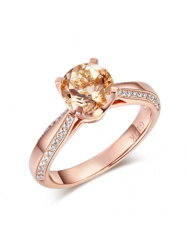 Wedding Ring New Zealand  1.20ct Rose Gold, Round Cut Morganite Engagement Ring, Available in All Metals