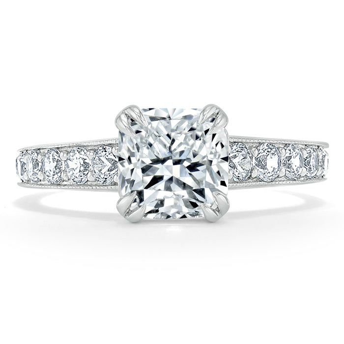 Affordable Wedding Bands Singapore  Cushion Cut Moissanite Engagement Ring, Tiffany Style