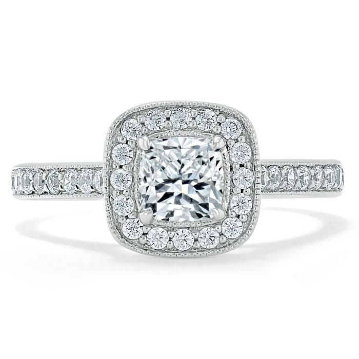 Wedding Ring Qatar Cushion Cut Moissanite Halo Engagement Ring, Tiffany Style