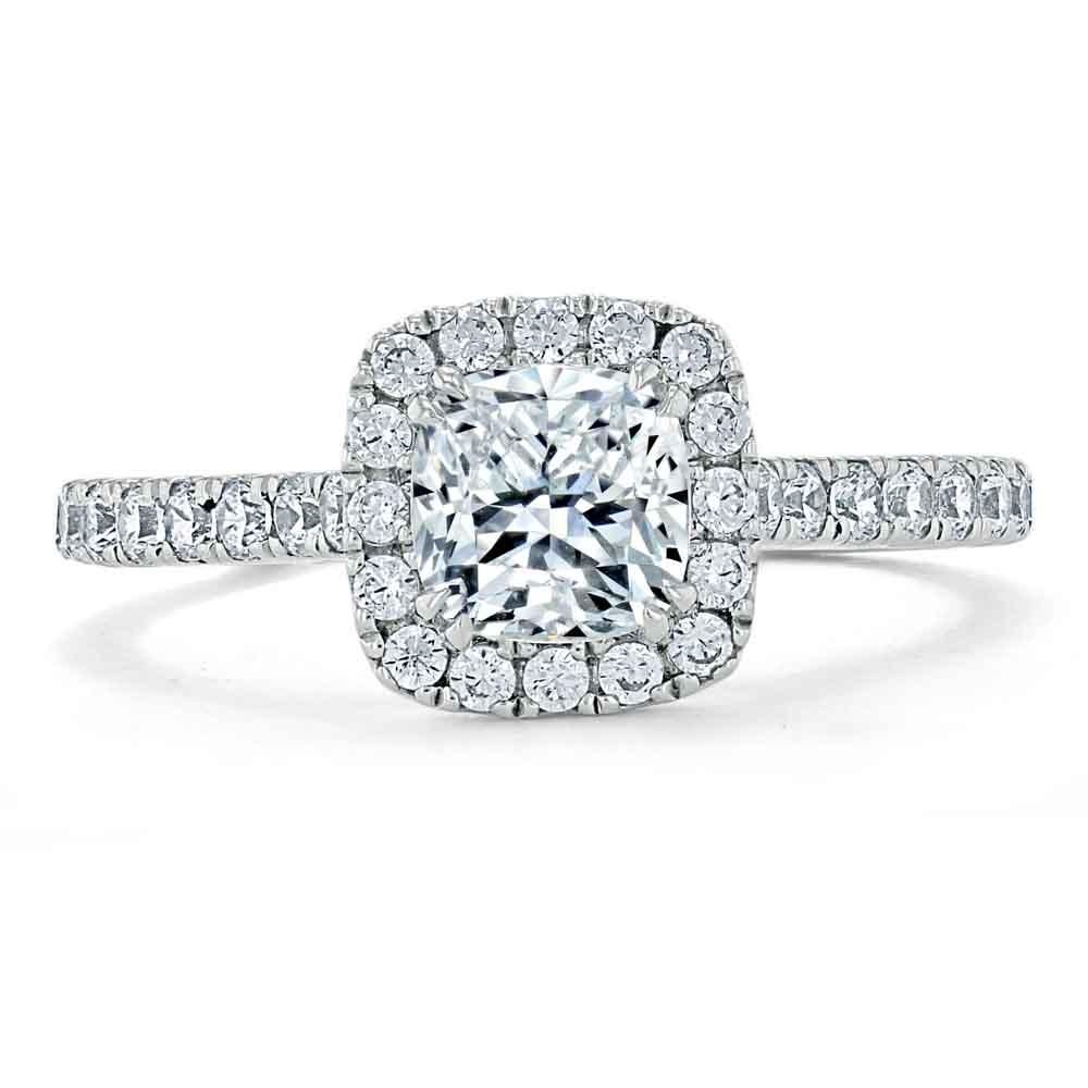 Wedding Ring Qatar Cushion Cut Moissanite Halo Engagement Ring, Tiffany Style