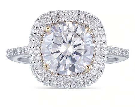 Wedding Ring Price Singapore  Round Cut Moissanite, Classic Halo Engagement Ring