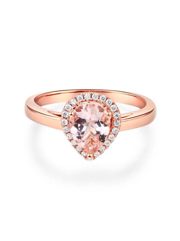 Wedding ring Saudi Arabia  1.20ct Rose Gold, Pear Cut Morganite Engagement Ring, Available in All Metals