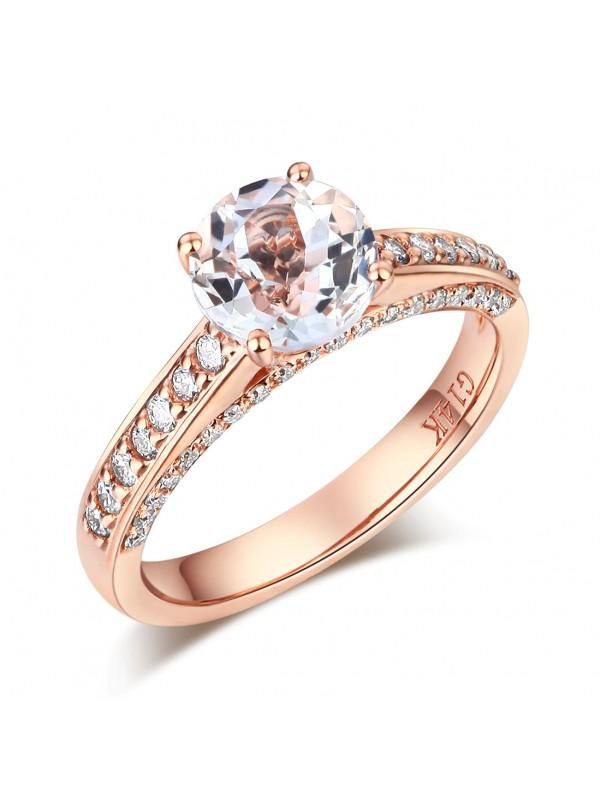 Wedding Ring New Zealand  1.20ct Rose Gold, White Topaz Enagagement Ring, Available in All Metals