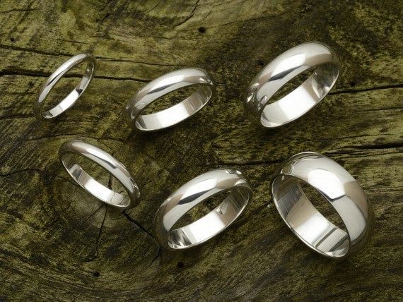 Mens Wedding Rings Sydney Cbd  D Shaped Wedding Band, Polished Finish,  Choose Your Metal &amp; Width