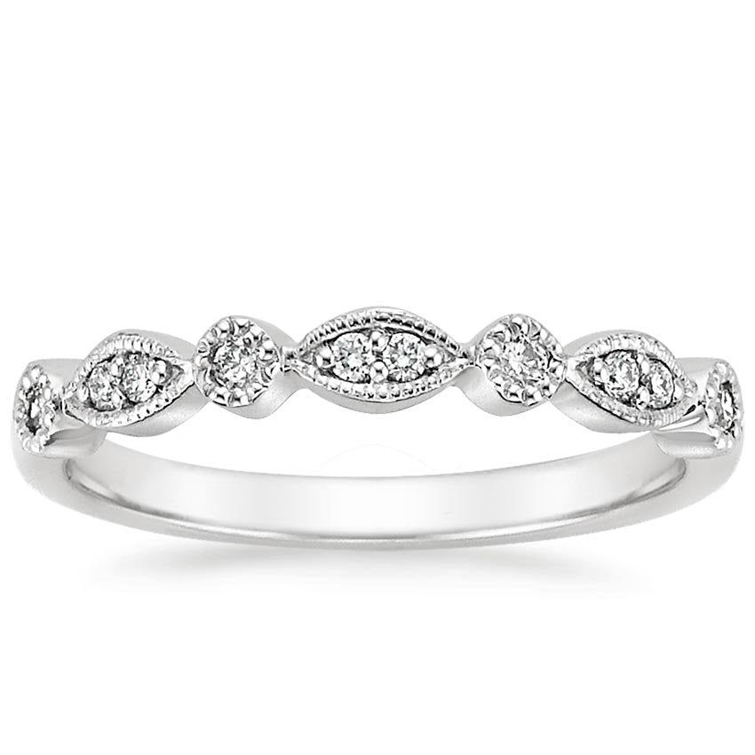 Average Price For Engagement Ring Australia  0.18ct Vintage Style Wedding Band, Delicate Half Eternity Ring